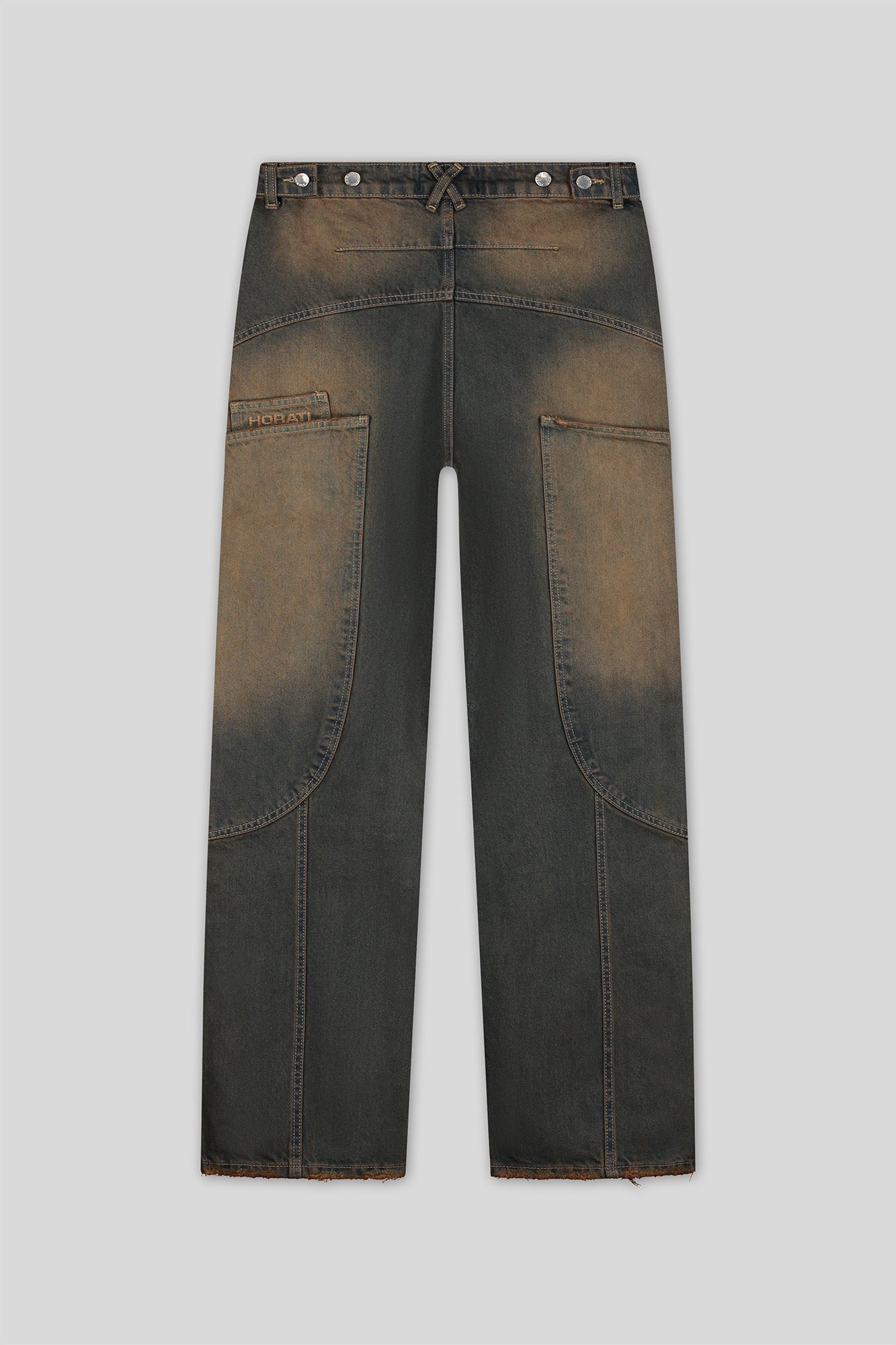 Washed Denim Set — Rust Brown