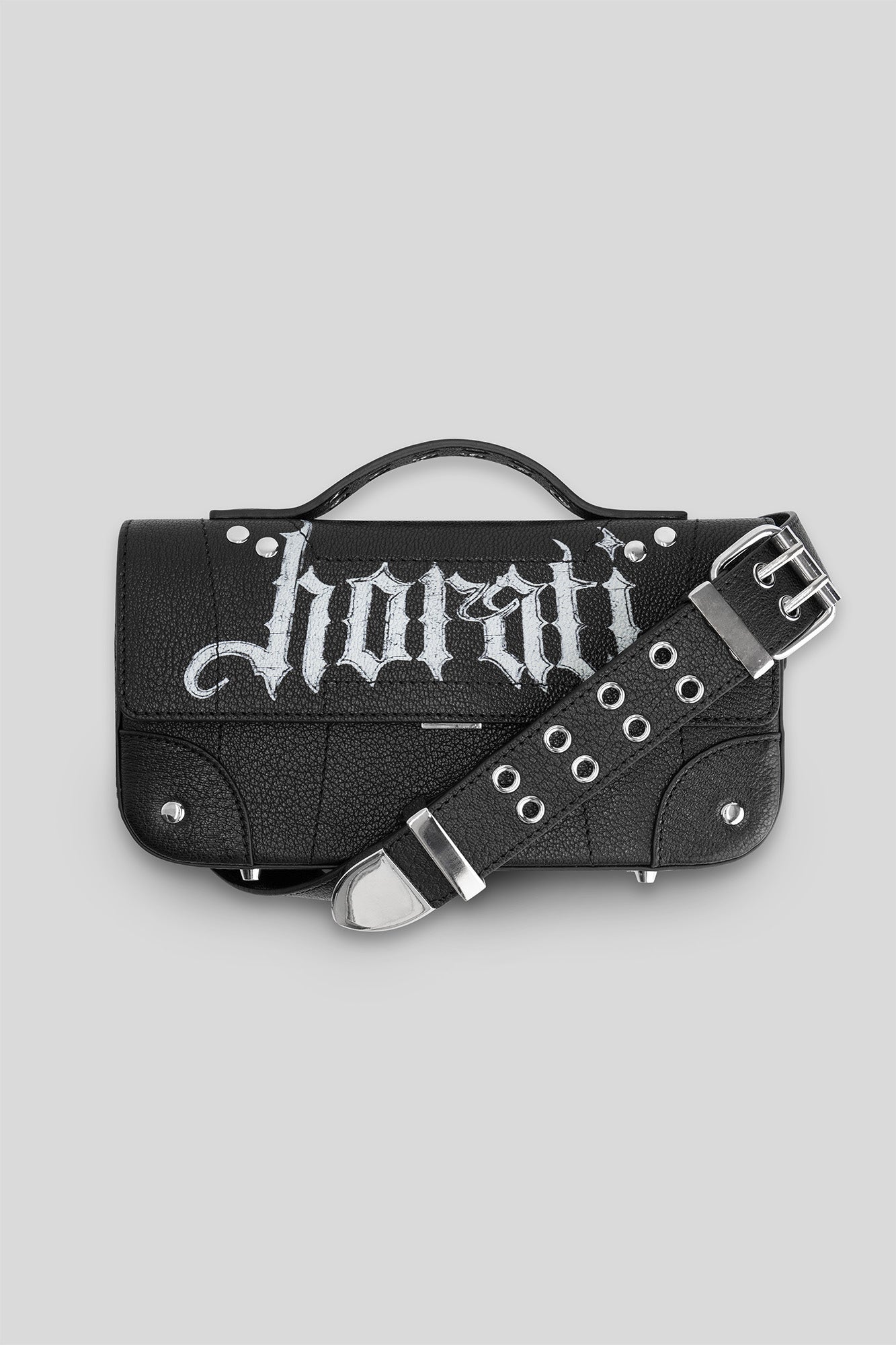 Gothic Leather Bag — Black