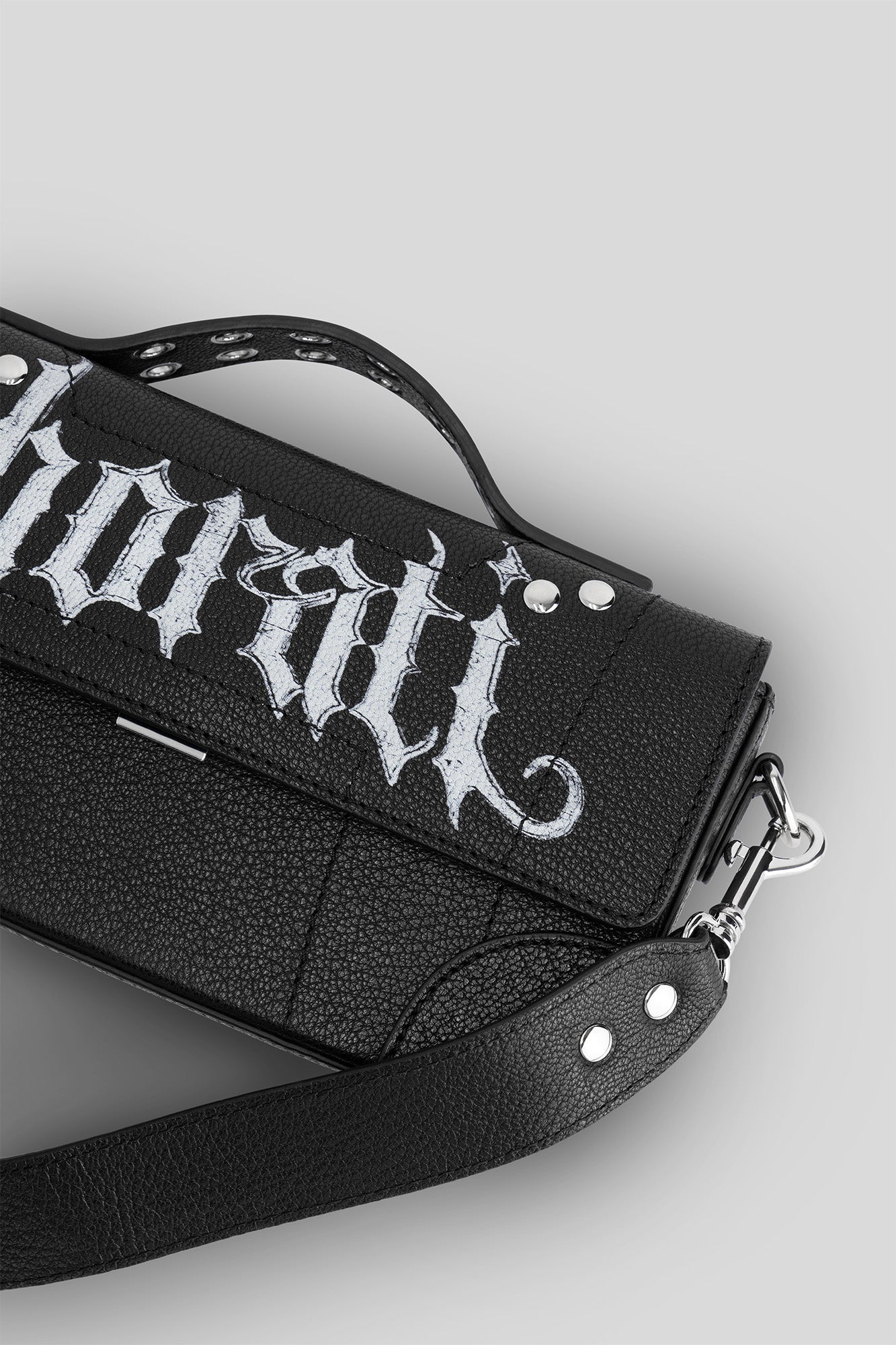 Gothic Leather Bag — Black