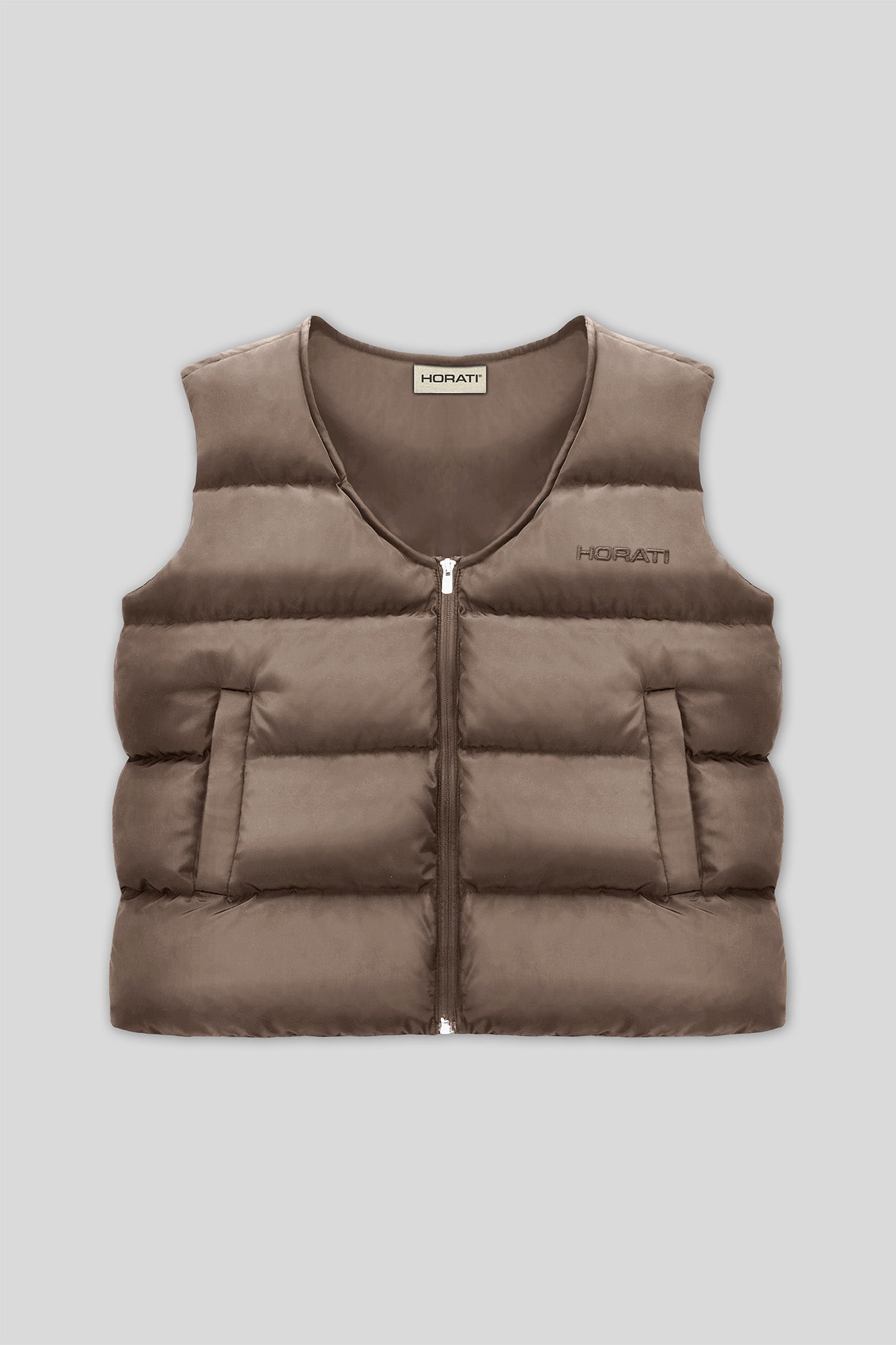 Puffer Vest — Rust Brown