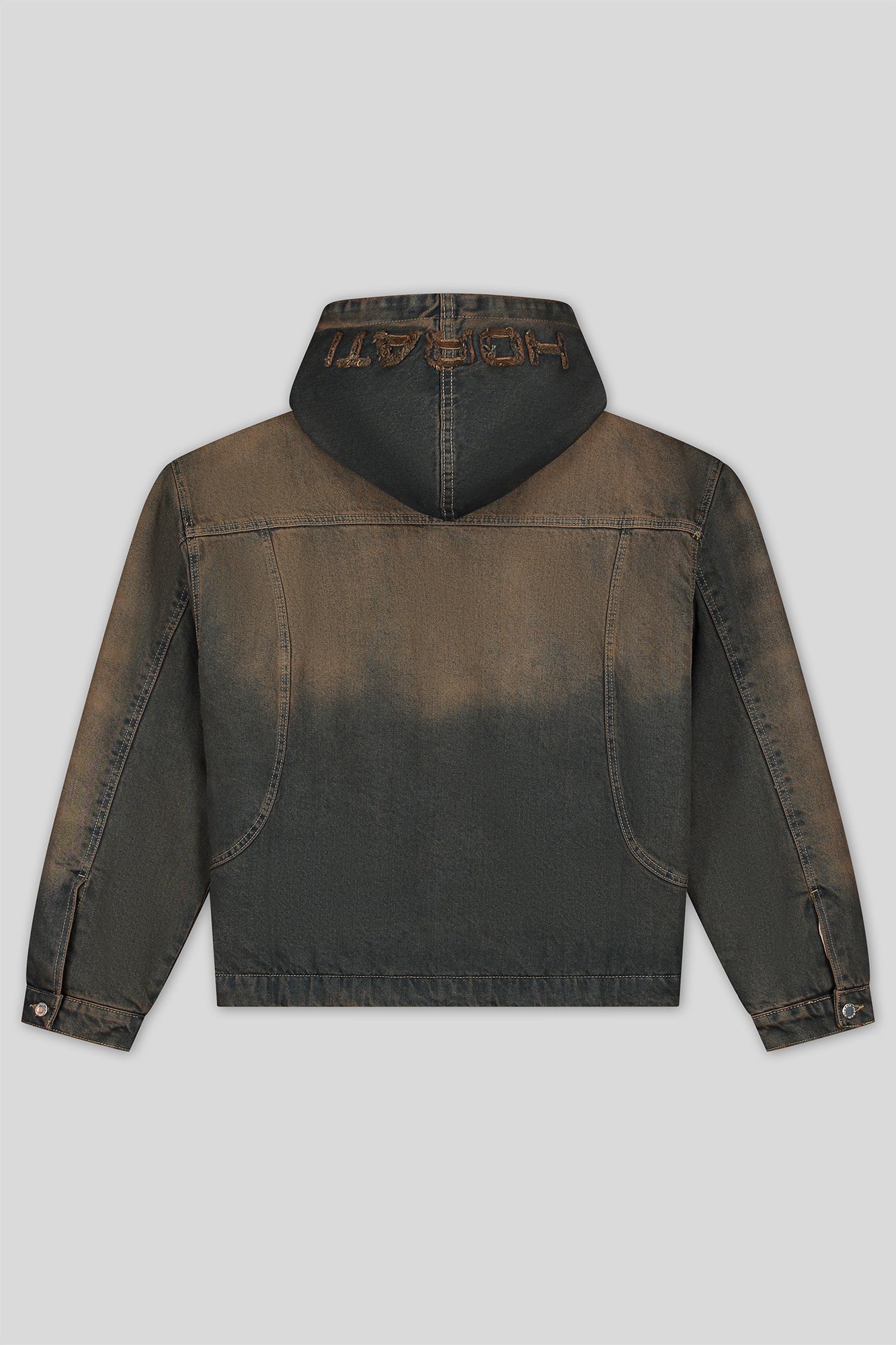 Washed Denim Jacket — Rust Brown