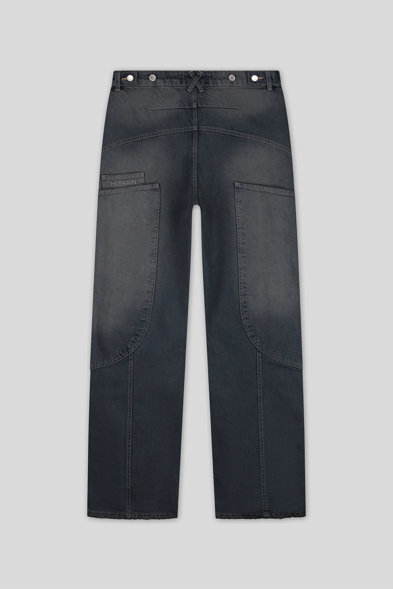 Washed Denim Jeans — Dark Blue