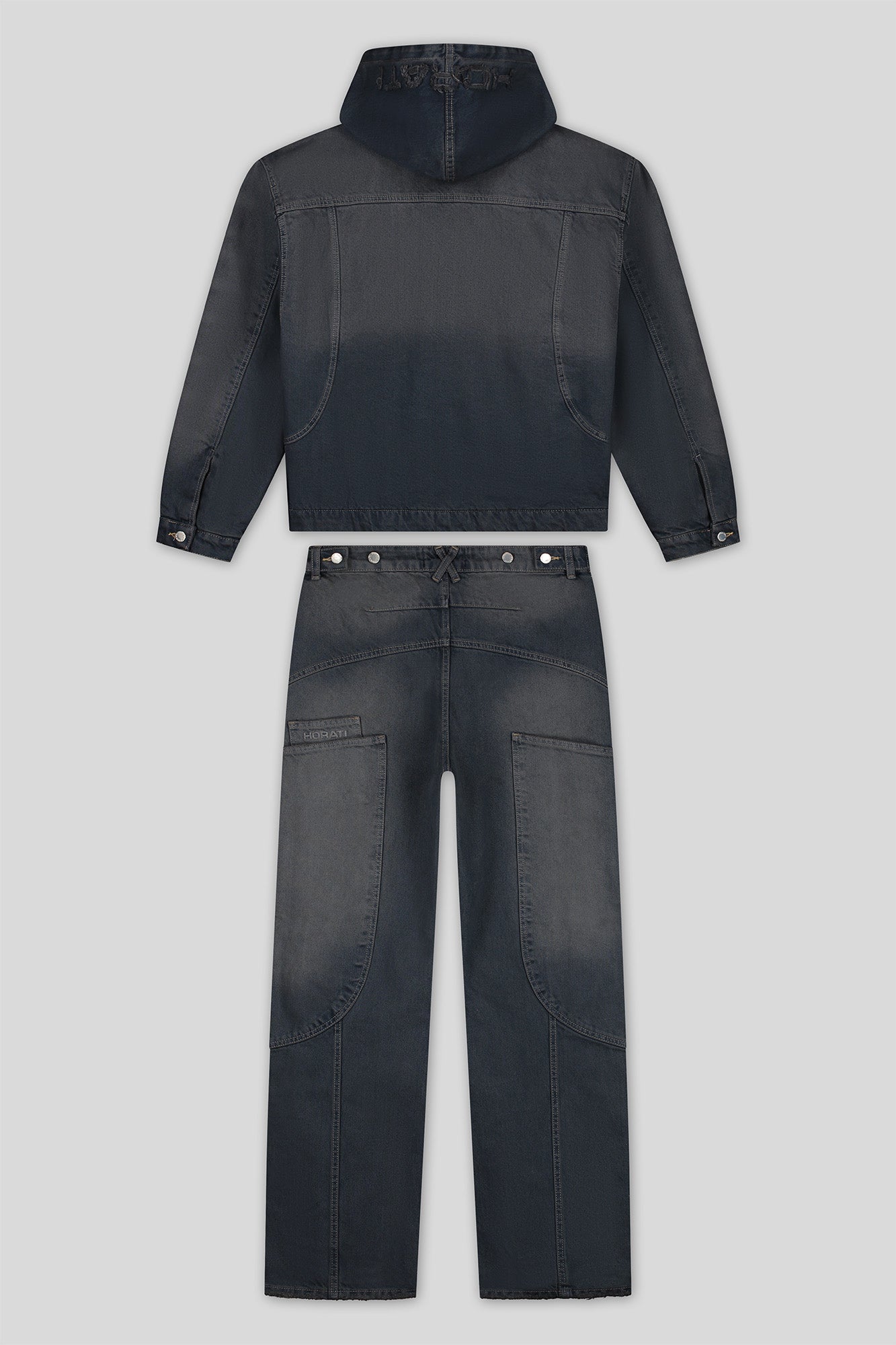 Washed Denim Set — Dark Blue